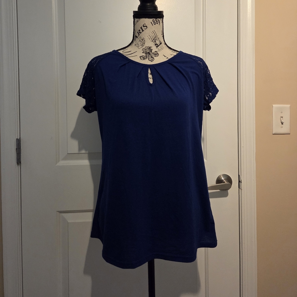 Elegant Navy Blue Women's Top
